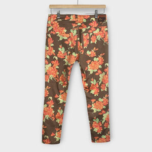 Liverpool Abby Ankle Skinny Pants Jeans 6 Floral Latte Casual Travel NEW